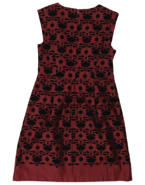 Ärmelloses A-Linien-Kleid für Damen von Oasis, UK-Größe 44, mittleres Burgunderrot, geblümte Baumwolle