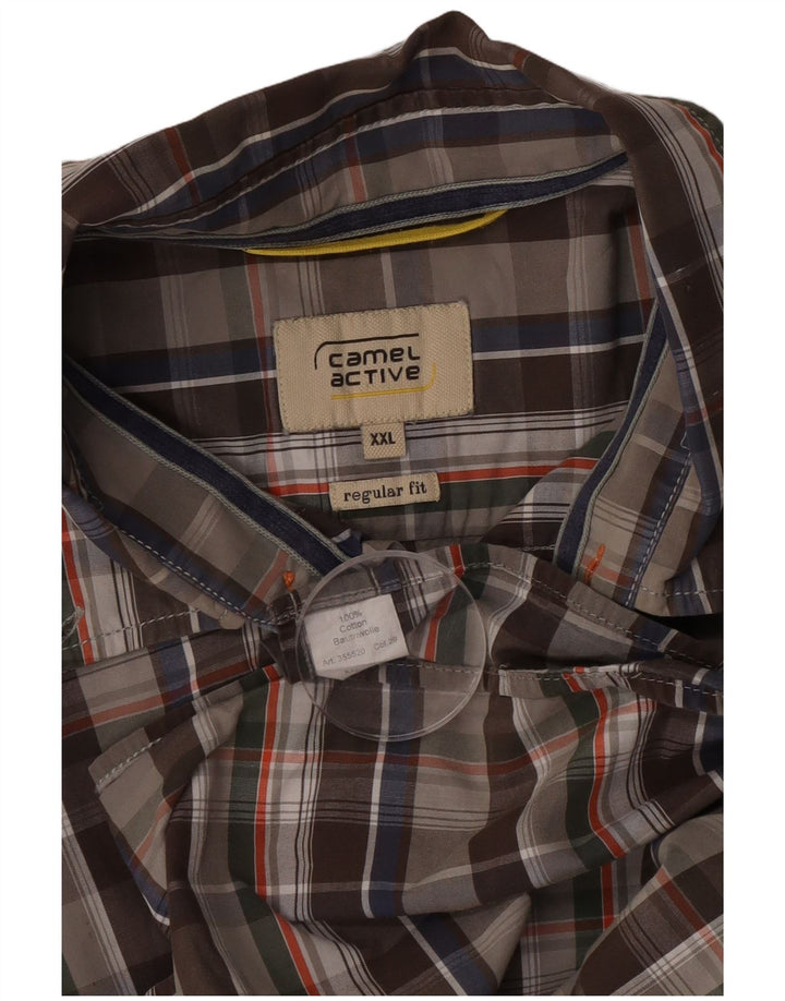 Camel Active Herren-Hemd mit normaler Passform, 2XL, mehrfarbig, kariert, Baumwolle