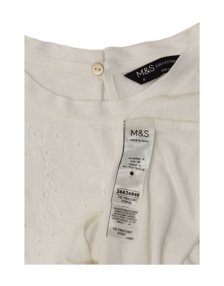 Marks & Spencer Damen Blusenoberteil UK 8 Small Weiß Modal