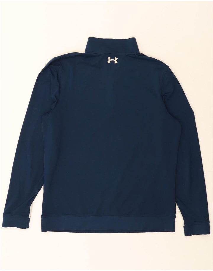 UNDER ARMOUR Herren-Sweatshirt mit Reißverschluss am Hals, mittlerer Marineblau-Farbblock