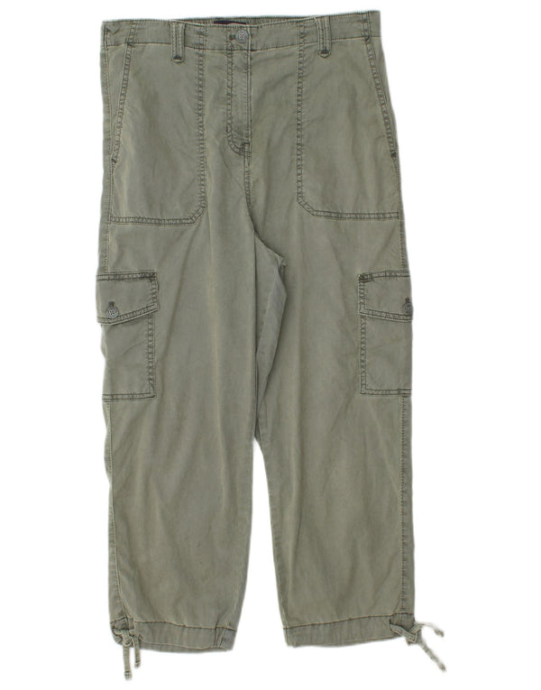 Marks & Spencer Damen gerade Cargohose UK 12 Medium W30 L23 Grün