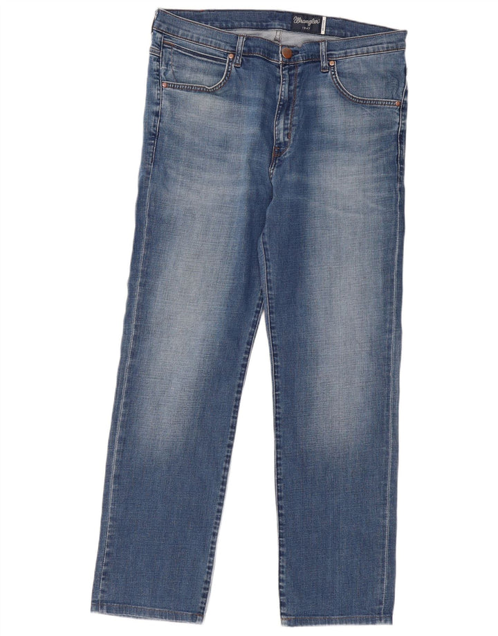 WRANGLER Herren Arizona Straight Jeans W38 L32 Blaue Baumwolle
