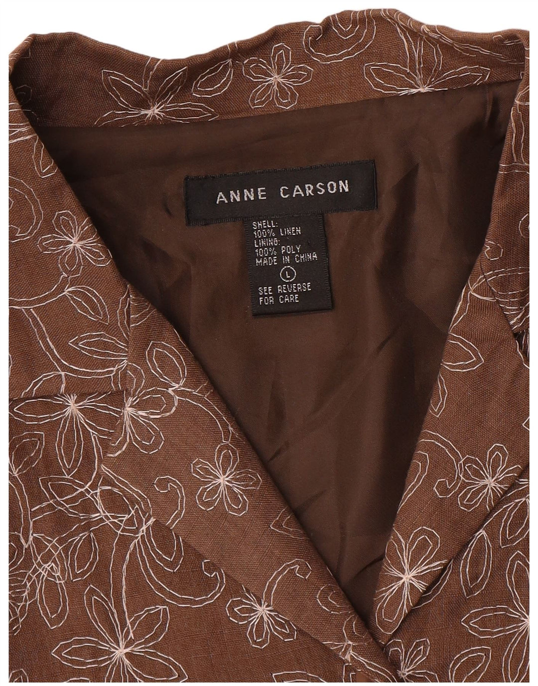 Anne Carson Damen-Blazerjacke mit 3/4-Ärmeln, Gr. 16, großes Braun mit Blumenmuster