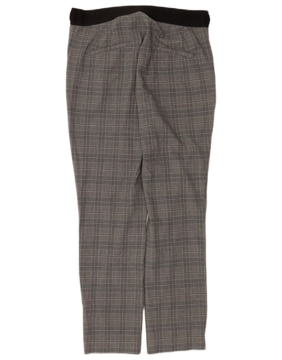 Gerade Anzughose für Damen von Zara, groß, W32, L28, grau kariertes Polyester