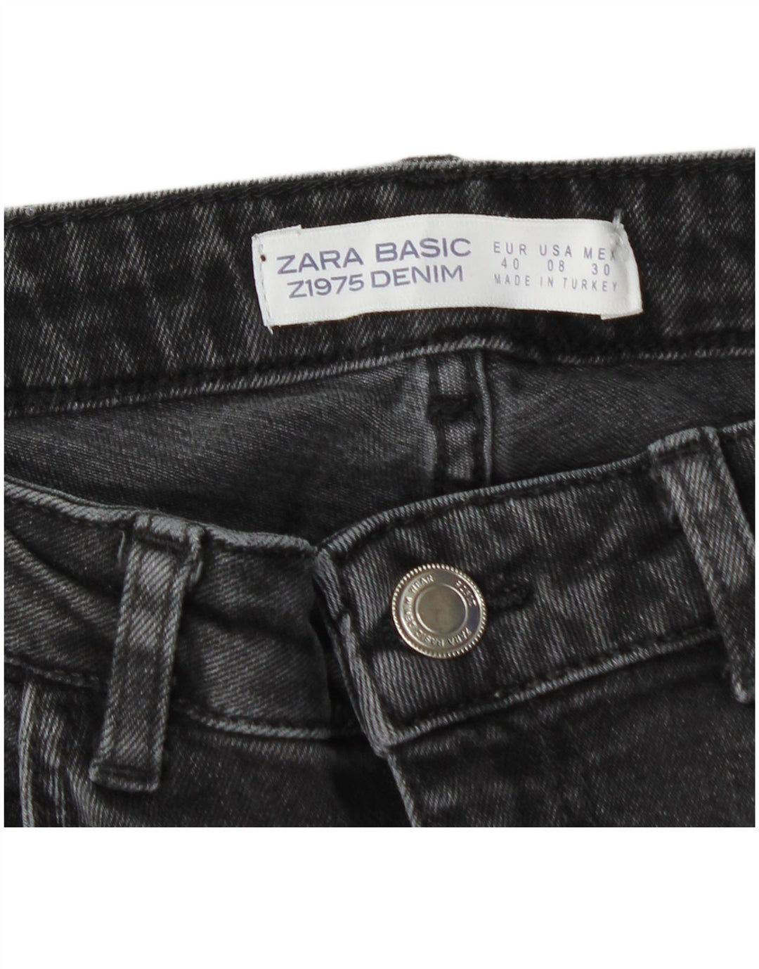 Zara Damen Slim Jeans EU 40 Mittel W30 L30 Grau