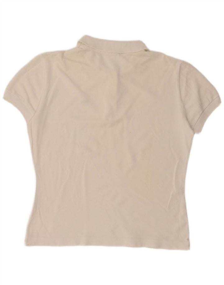Lacoste Damen Poloshirt Größe 46 XL Weiße Baumwolle