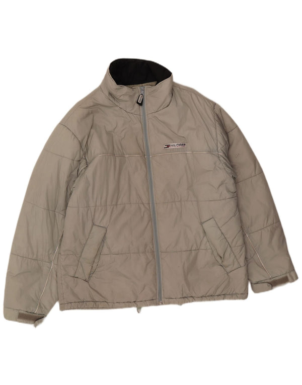 Tommy Hilfiger Herren gefütterte Liner-Jacke, UK 40, großes graues Nylon