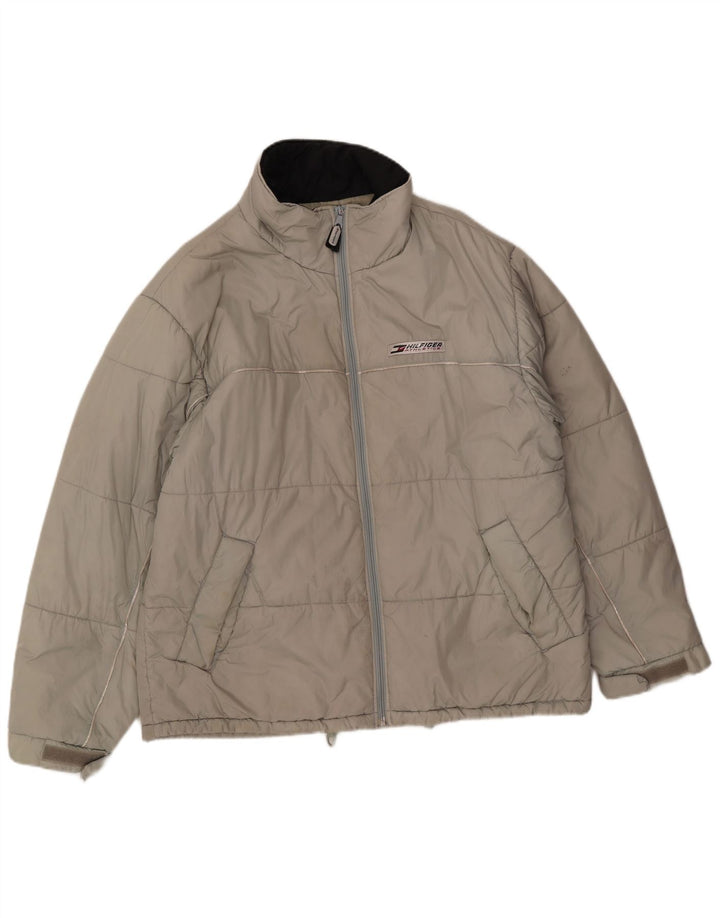 Tommy Hilfiger Herren gefütterte Liner-Jacke, UK 40, großes graues Nylon