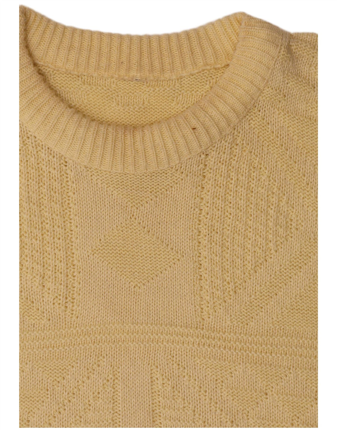 Vintage Herren-Pullover mit U-Boot-Ausschnitt, groß, gelb
