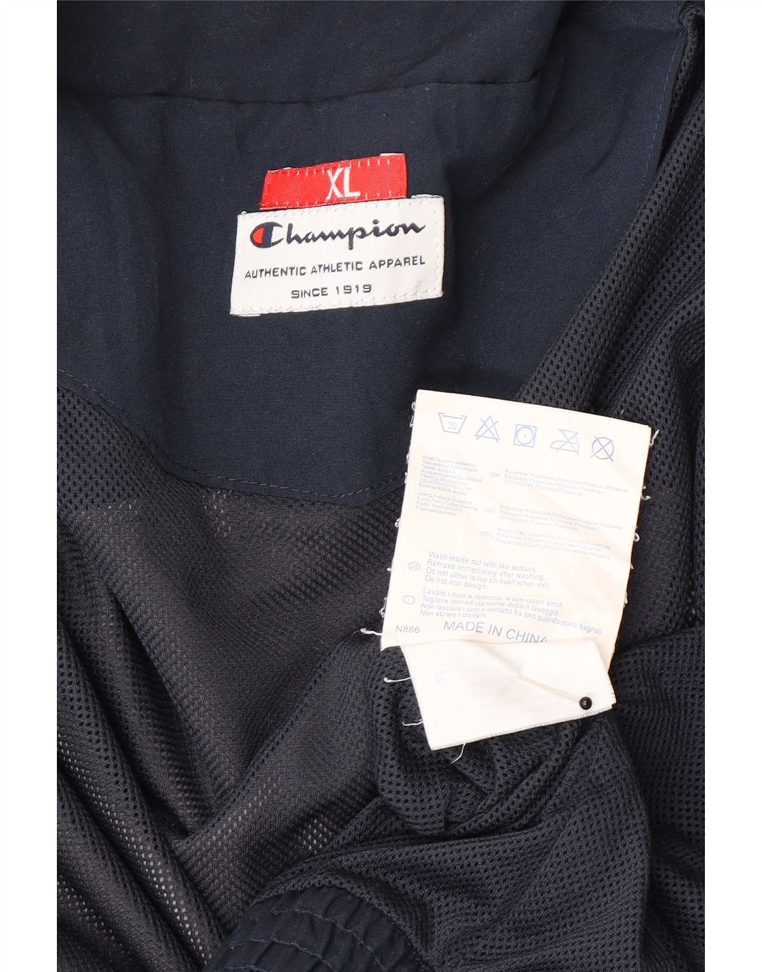 Champion Herren-Trainingsanzugoberteil, XL, graues Colourblock-Polyester
