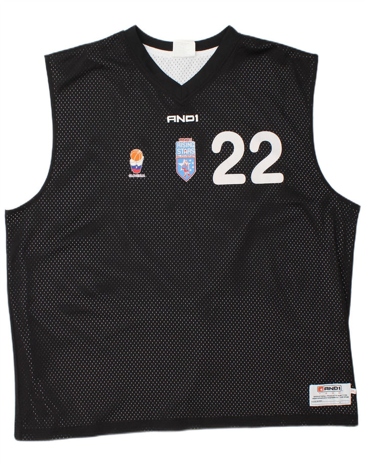 And1 Herren Grafikweste Top 3XL Schwarz Polyester