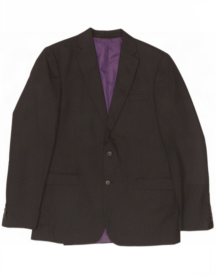 Marks & Spencer Herren-Blazer, lang, mit 2 Knöpfen, UK 42, Größe L, grau, Polyester