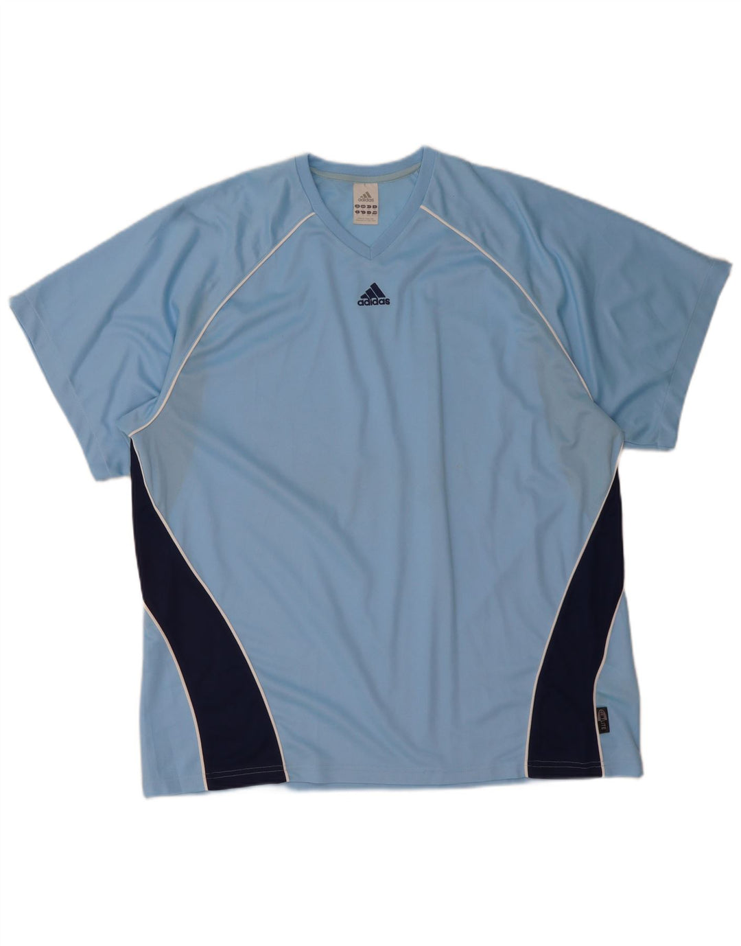 Adidas Herren Climalite T-Shirt Top XL Blau Colourblock Polyester