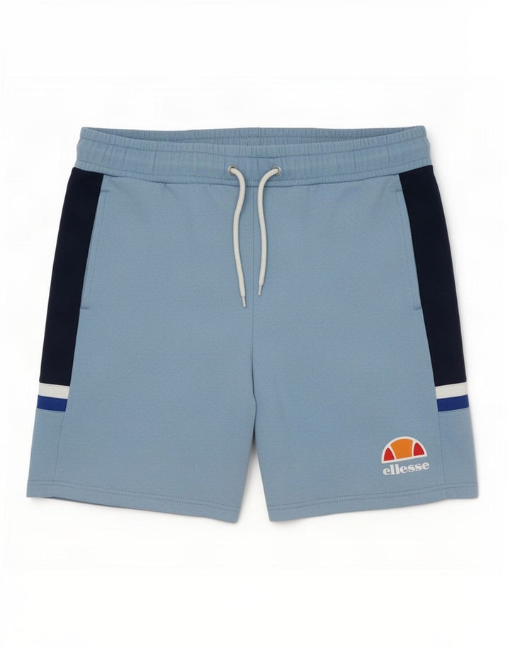 Ellesse Herren-Sportshorts aus mittelblauer Colourblock-Baumwolle
