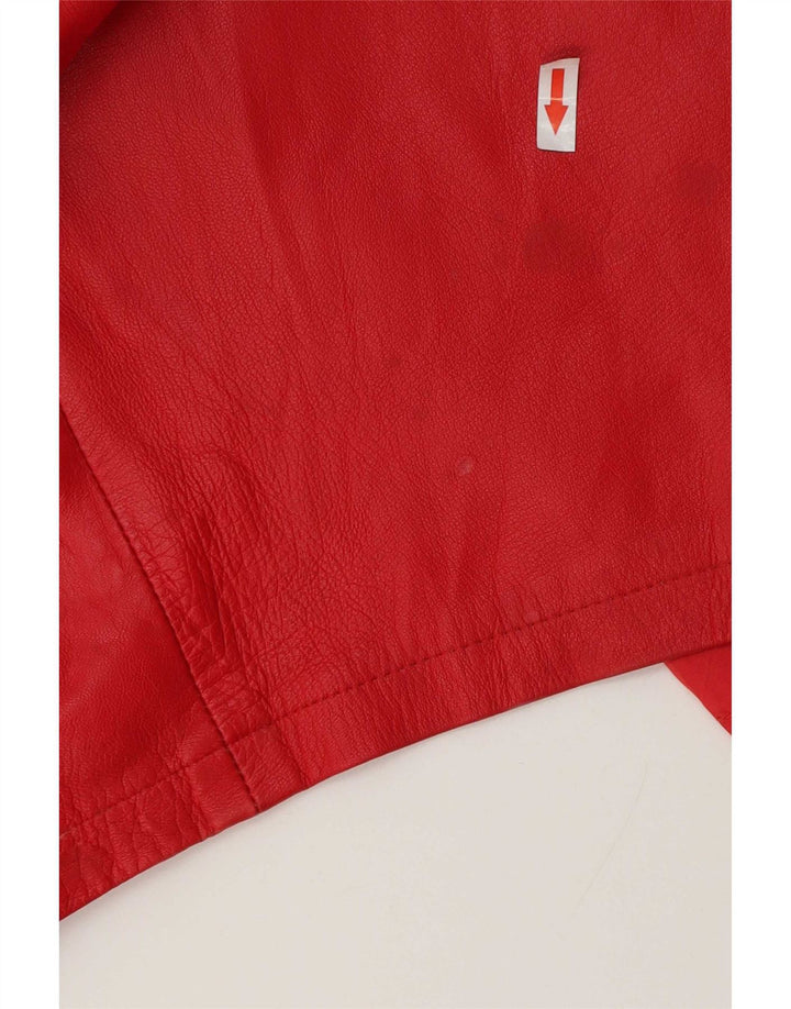 Vintage Damen Lederetuikleid IT 48 XL Rot