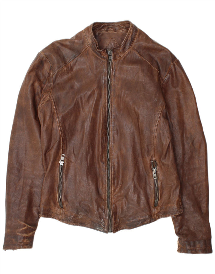 Be Edgy Herren-Lederjacke, UK 40, großes braunes Leder