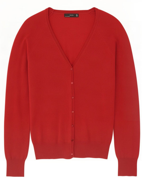Zara Damen-Cardigan-Pullover UK 14 Large Rot