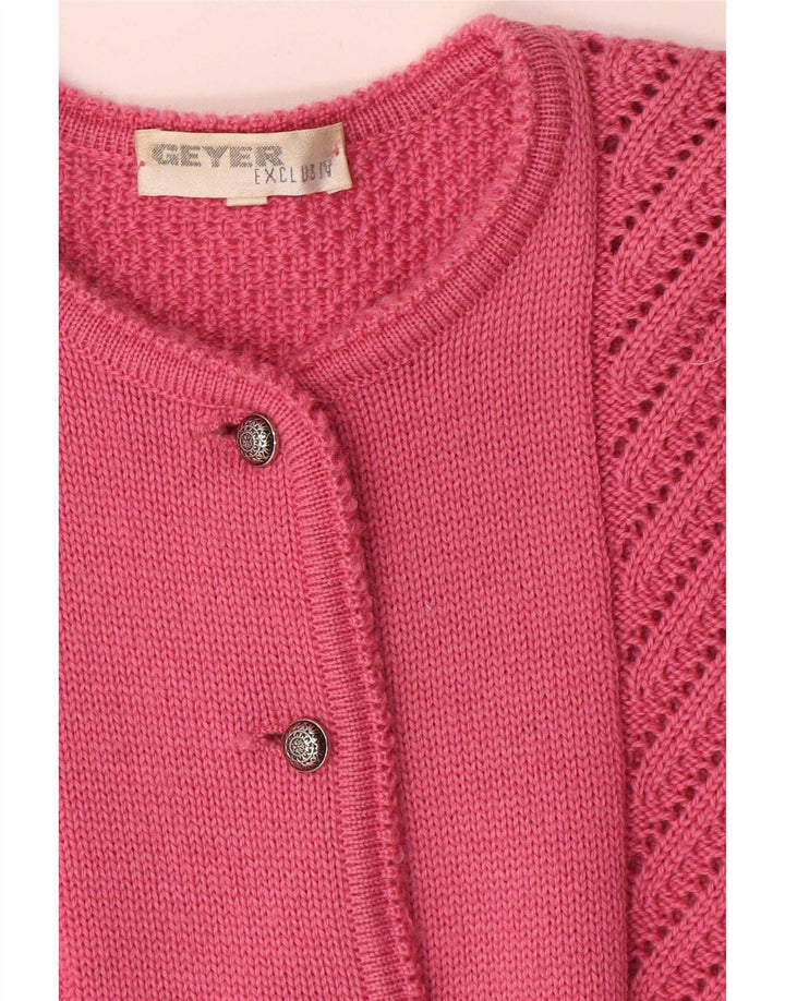 Geyer Damen Strickjacke Pullover IT 42 Mittelrosa Wolle