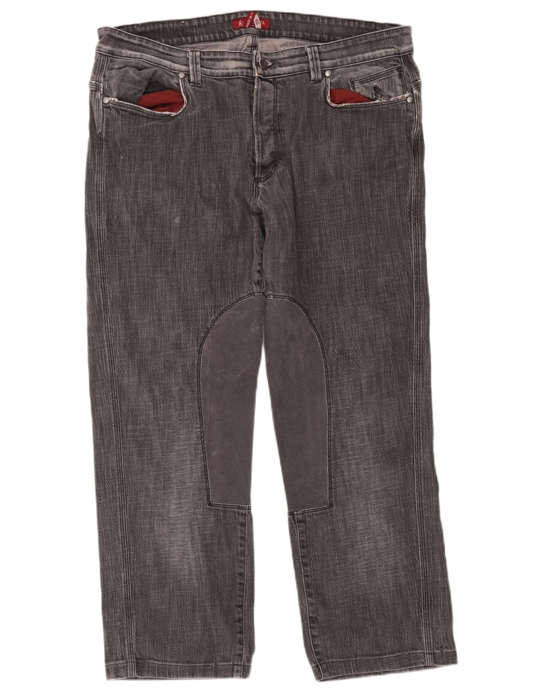 SIVIGLIA Herren-Reit-Crop-Jeans W40 L26 Graues Polyester