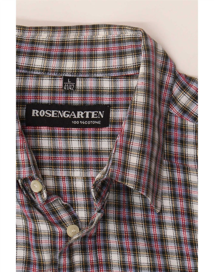 Rosengarten Herren-Flanellhemd, Größe 41/42, groß, mehrfarbig, kariert, Baumwolle