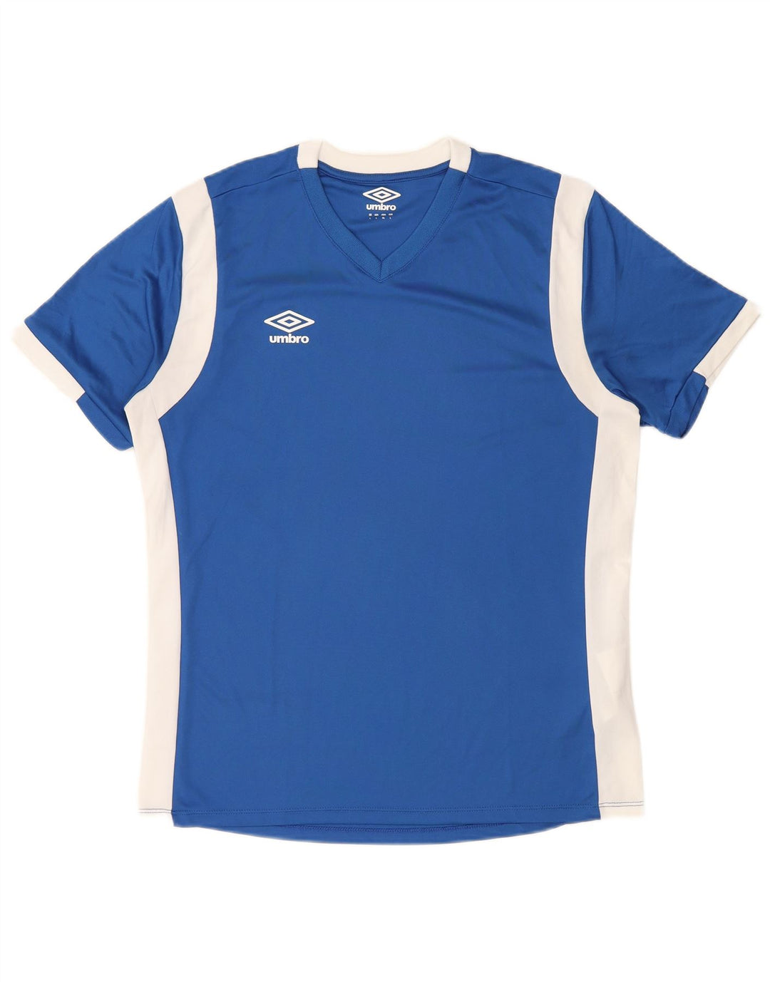 Umbro Herren-T-Shirt-Oberteil, großes blaues Farbblock-Polyester
