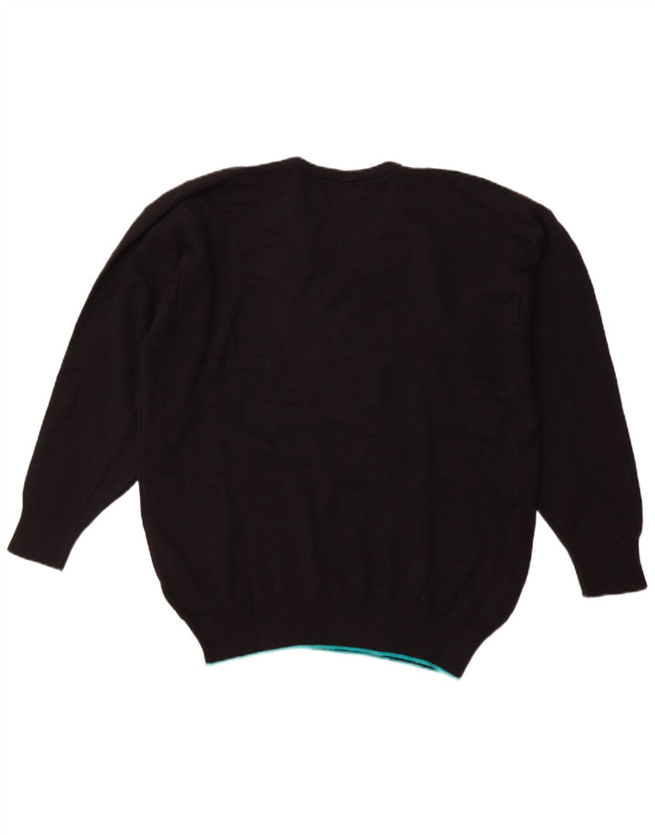 PRINGLE Herren-Pullover mit V-Ausschnitt, XL, Schwarz, Argyle/Diamant-Acryl