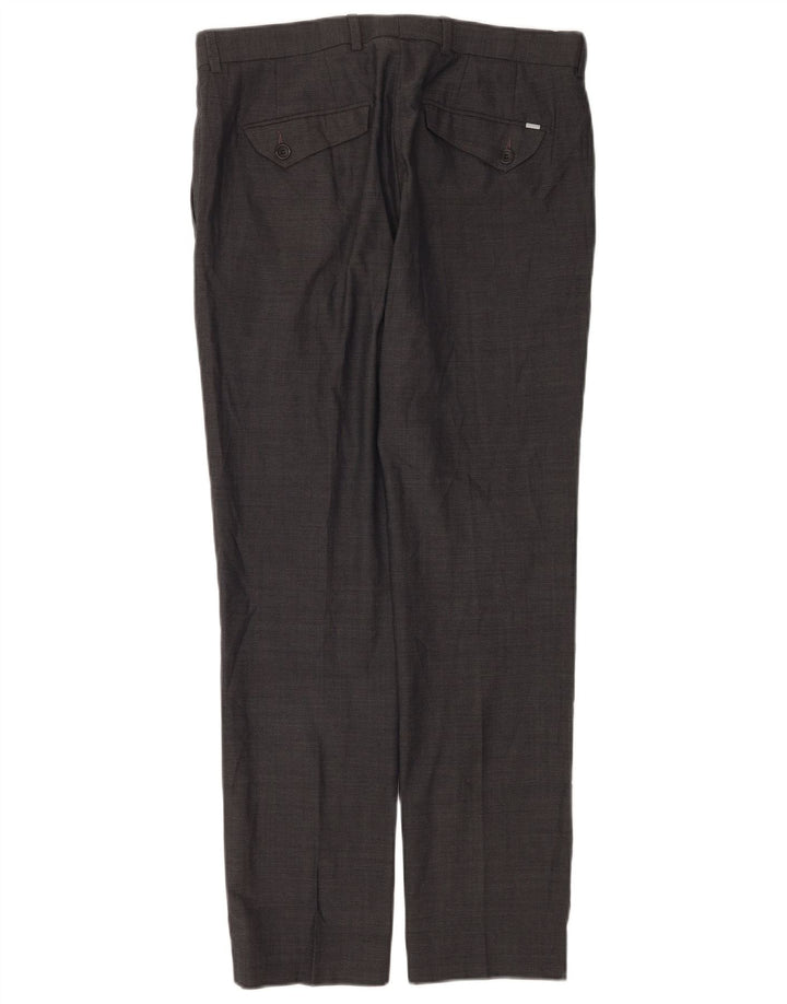Marks & Spencer Herren-Anzughose in moderner Slim-Passform, W32, L31, graue Wolle