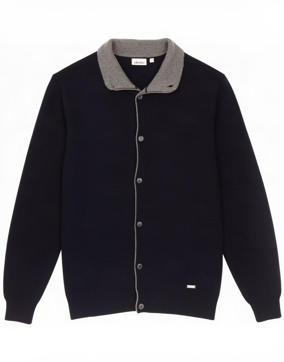 Ellesse Herren-Strickjacke, groß, marineblaue Wolle
