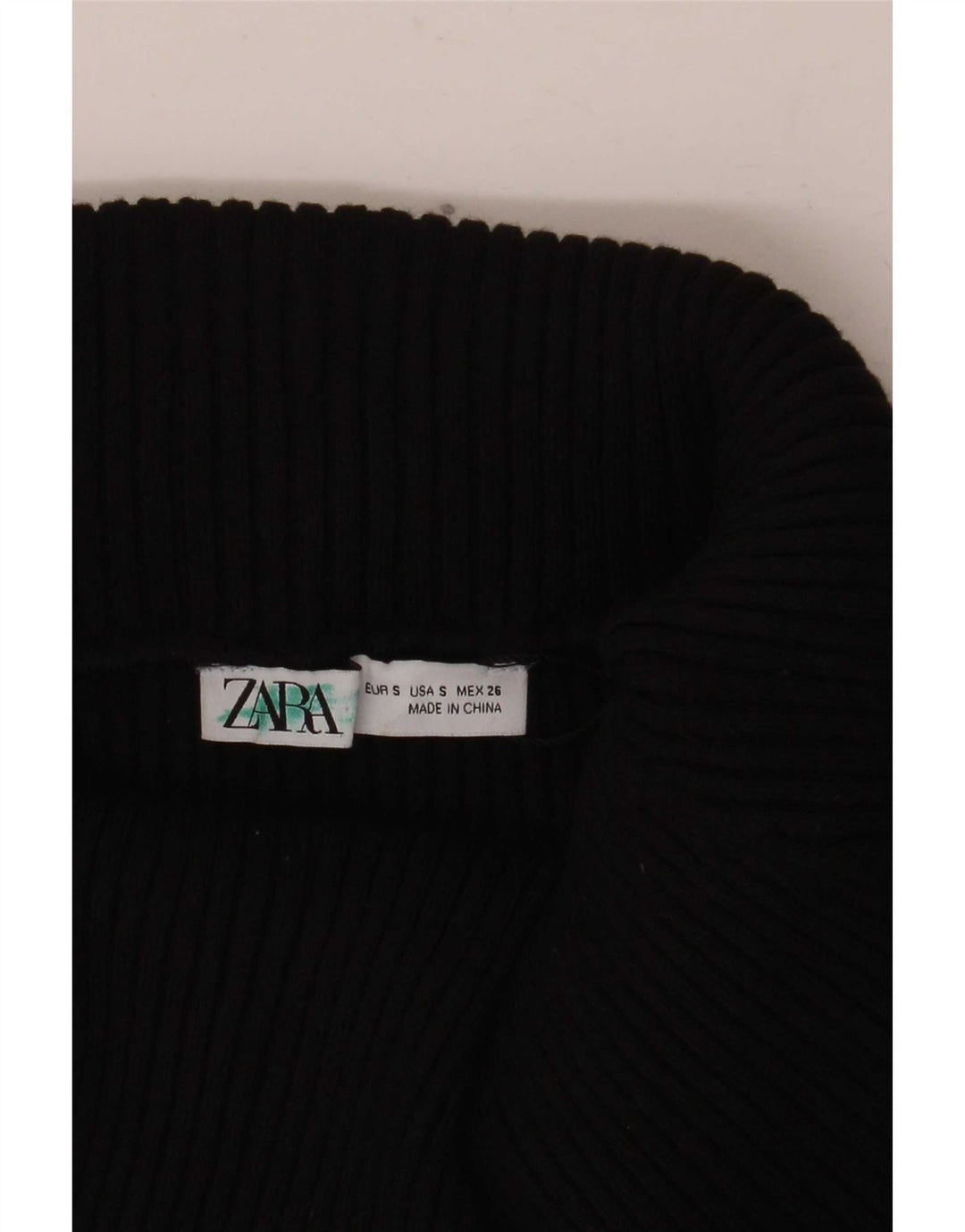 Zara Damen Crop Long Sleeve Off Shoulder Top UK 8 Small Schwarz