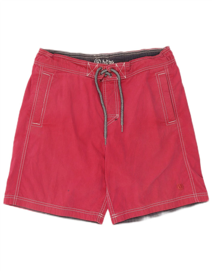 Fat Face Herren-Badeshorts, groß, aus roter Baumwolle