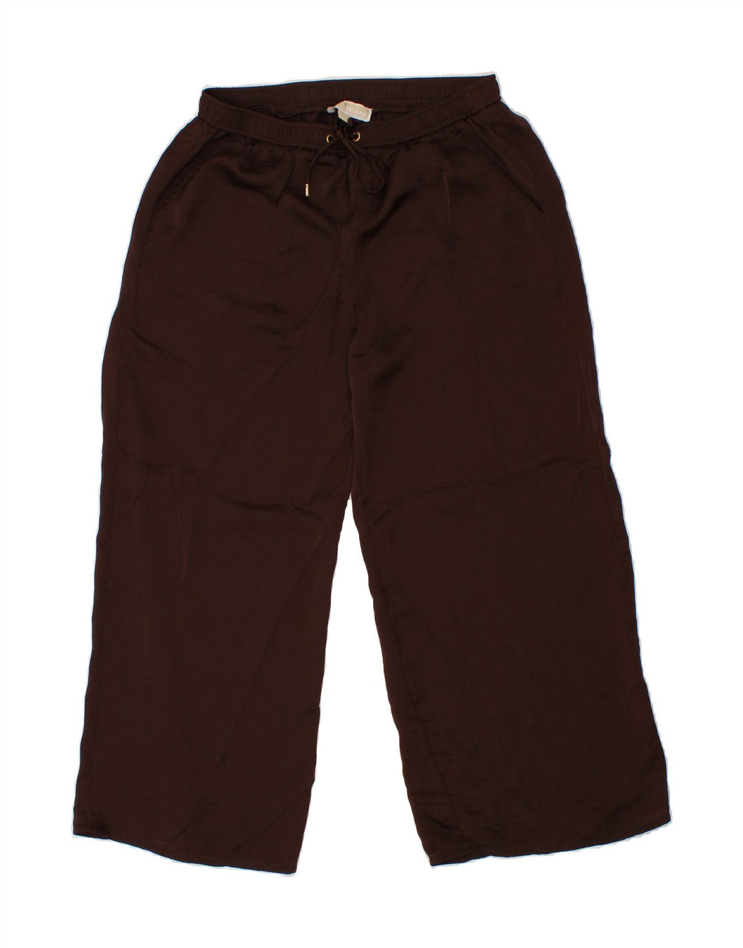 MICHAEL KORS Womens Crop Tracksuit Trousers US 10 Large Brown Polyester Vintage Michael Kors and Second-Hand Michael Kors from Messina Hembry 
