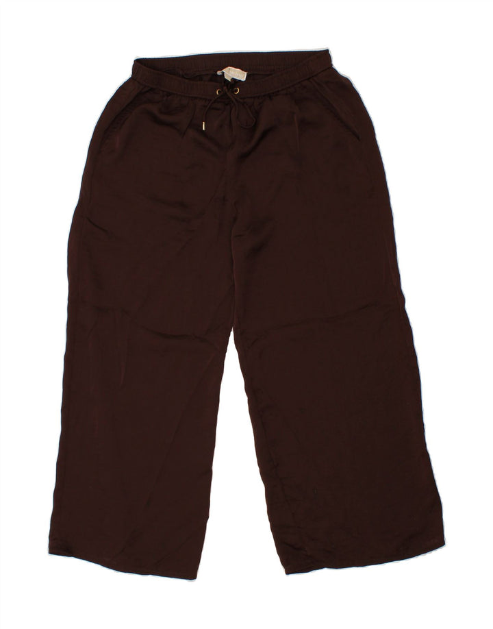 MICHAEL KORS Womens Crop Tracksuit Trousers US 10 Large Brown Polyester Vintage Michael Kors and Second-Hand Michael Kors from Messina Hembry 