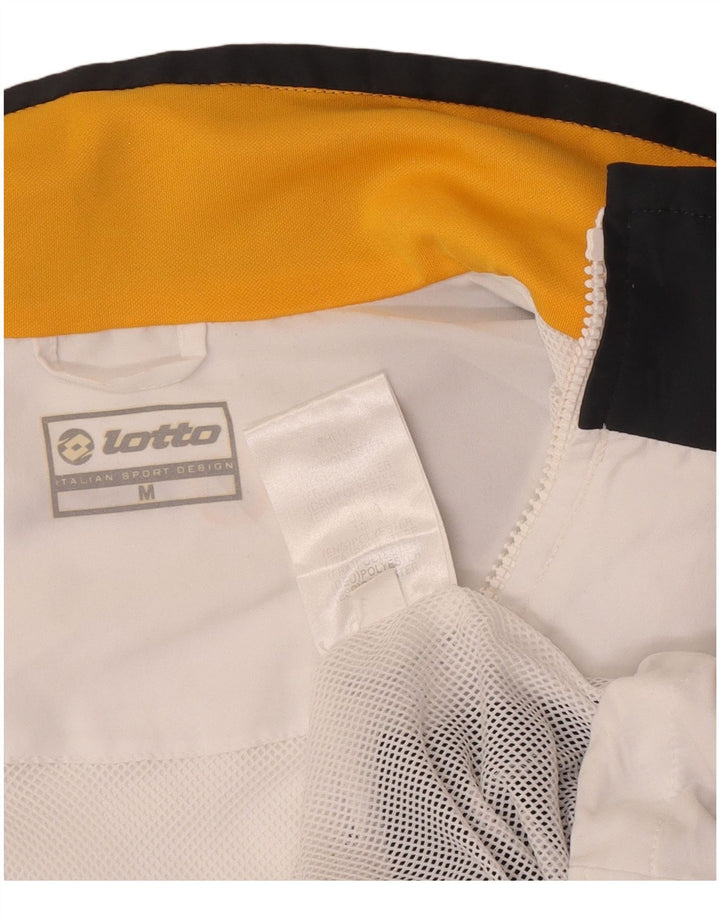 Lotto Herren-Trainingsanzugoberteil, mittelweißes Farbblock-Polyester