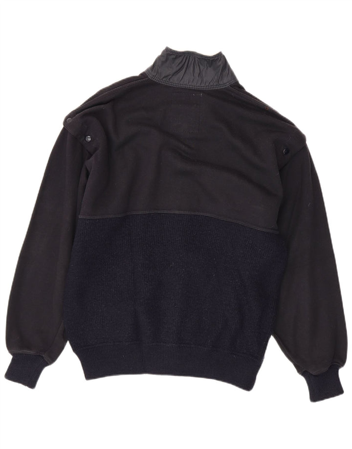 Malagrida Damen Strick-Bomberjacke UK 36 Small Marineblaue Wolle Nautical