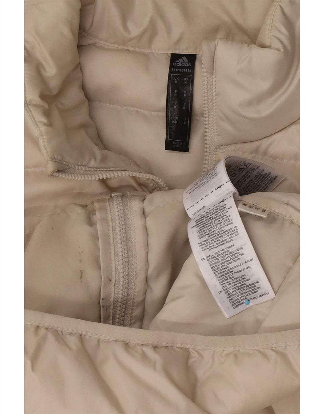 Adidas Herren Wattierte Jacke UK 38 Medium Beige Polyester