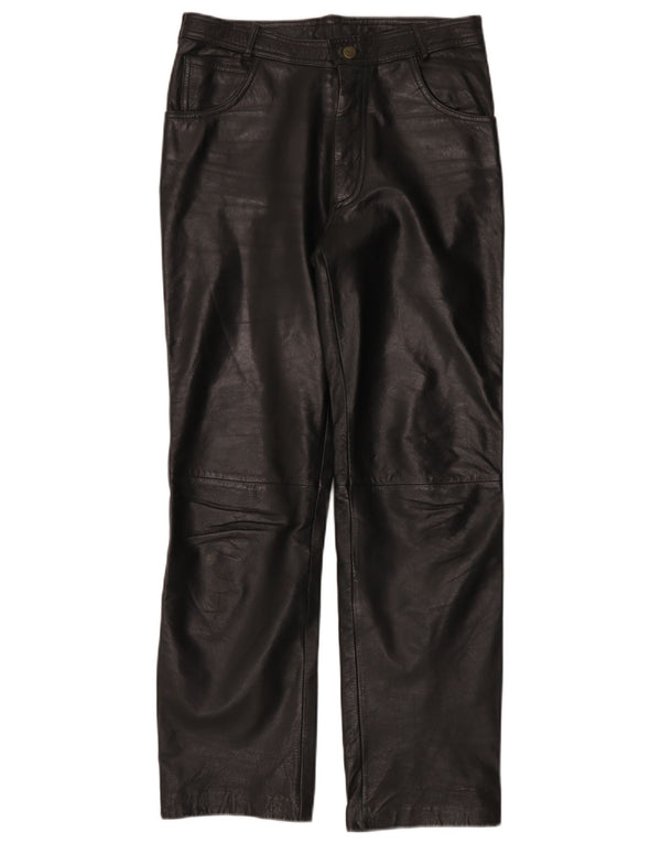 Linus Herren-Leder-Bikerhose W32 L30 Schwarz