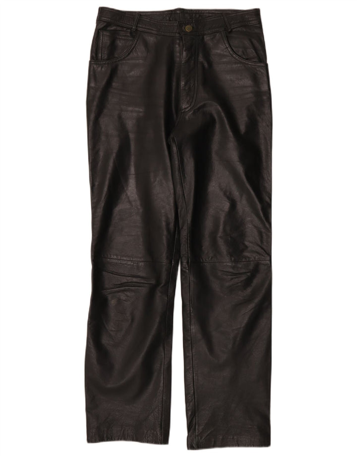 Linus Herren-Leder-Bikerhose W32 L30 Schwarz