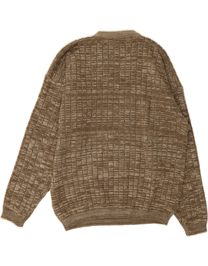 OAK RIDGE Mens V-Neck Jumper Sweater XL Beige Flecked Vintage Oak Ridge and Second-Hand Oak Ridge from Messina Hembry 