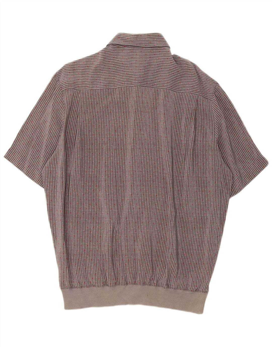 Gran Sasso Herren-Kurzarmhemd XL, grau gestreift, Seide