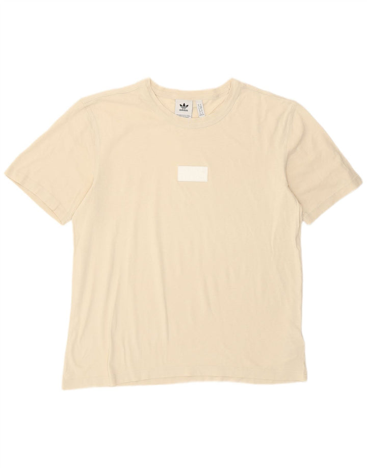 Adidas Herren T-Shirt Top Medium Off White Baumwolle
