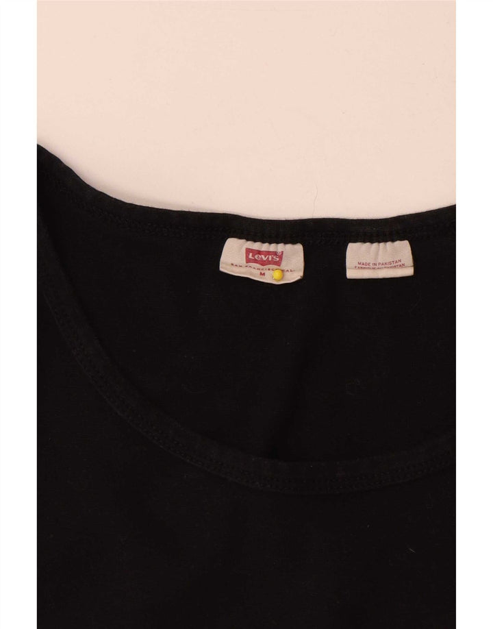 Levi's Damen T-Shirt Top UK 12 Medium Schwarz Baumwolle
