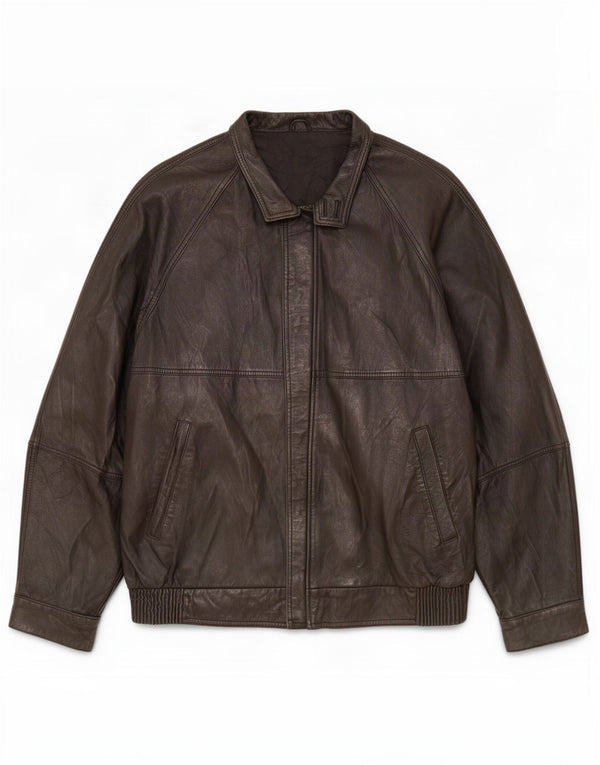 Alta Moda Firenze Mens Leather Jacket IT 56 3XL Black