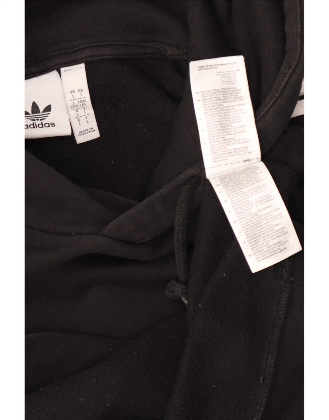 Adidas Herren Kapuzenpullover, groß, aus schwarzer Baumwolle