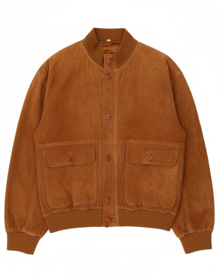 Vintage Herren Wildlederjacke IT 50 Großes braunes Leder