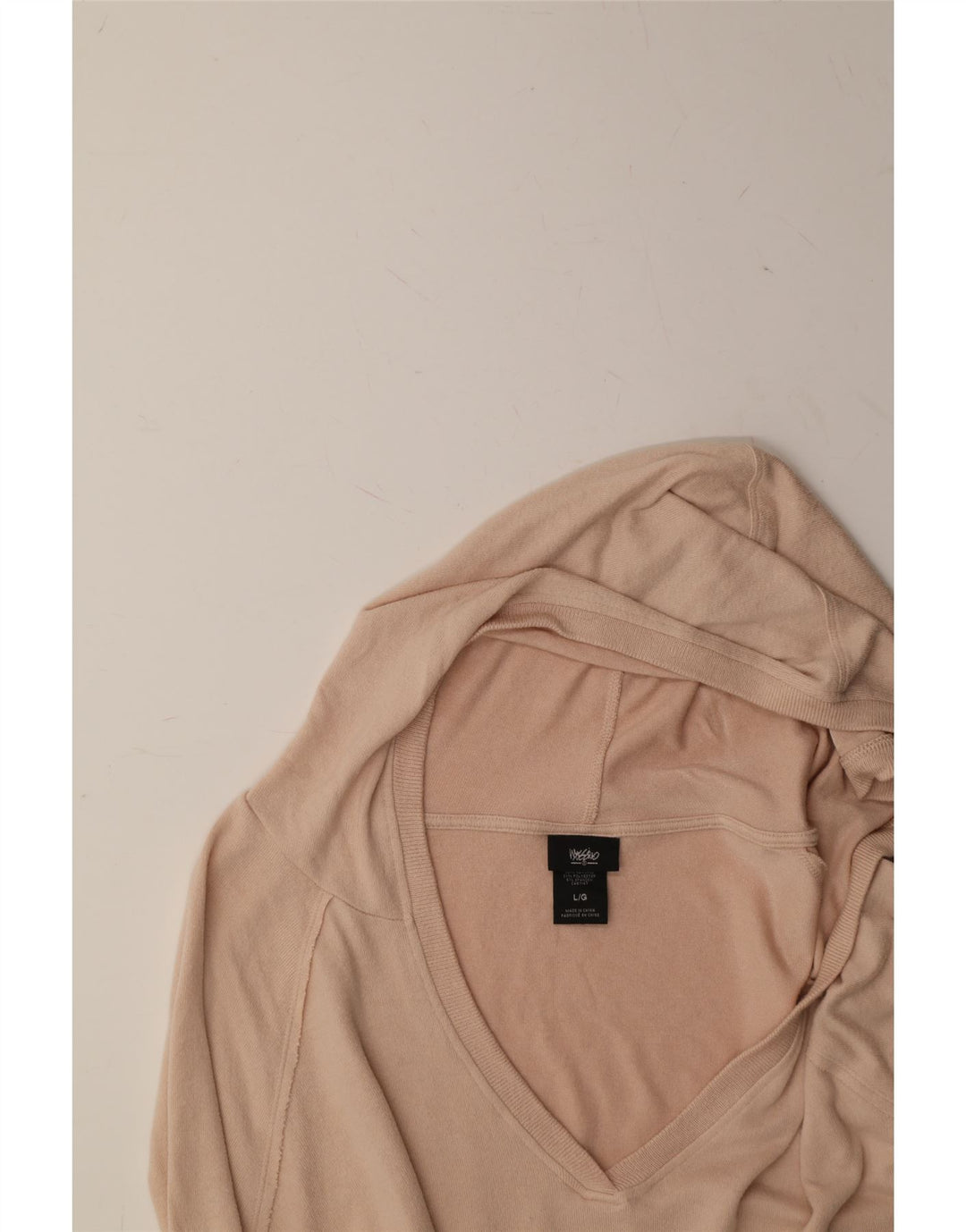 MOSSIMO Womens Oversized Hooded V-Neck Jumper Sweater UK 16 Large Pink Vintage Mossimo and Second-Hand Mossimo from Messina Hembry 