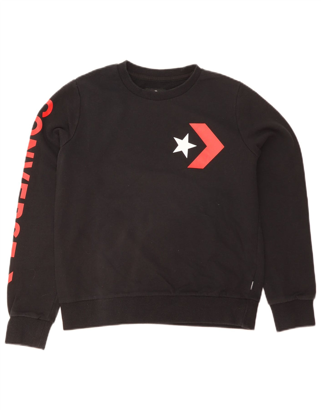 Converse Damen Grafik-Sweatshirt-Pullover, Gr. 8, Schwarz