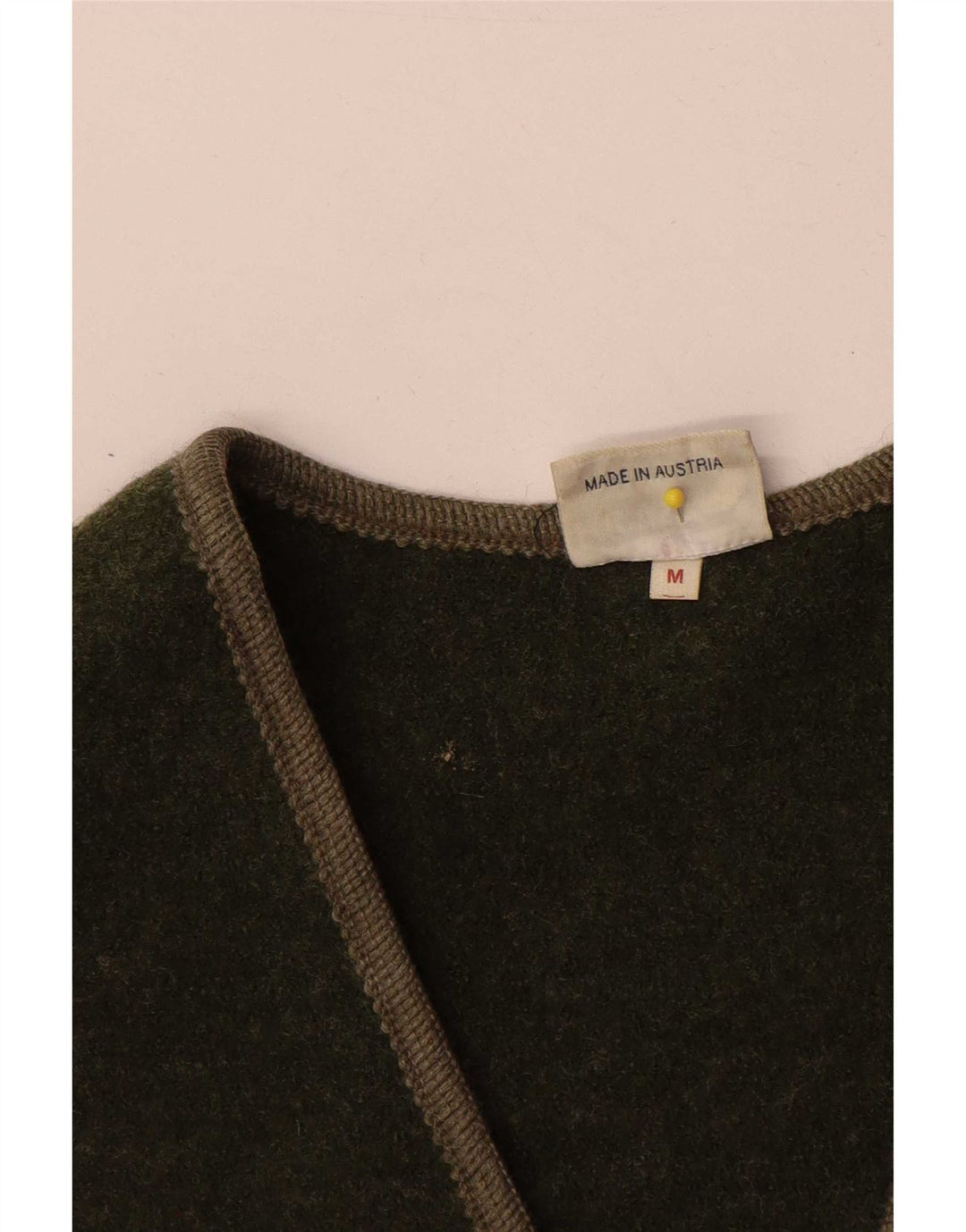Vintage Damen Gilet UK 14 Medium Khaki Wolle
