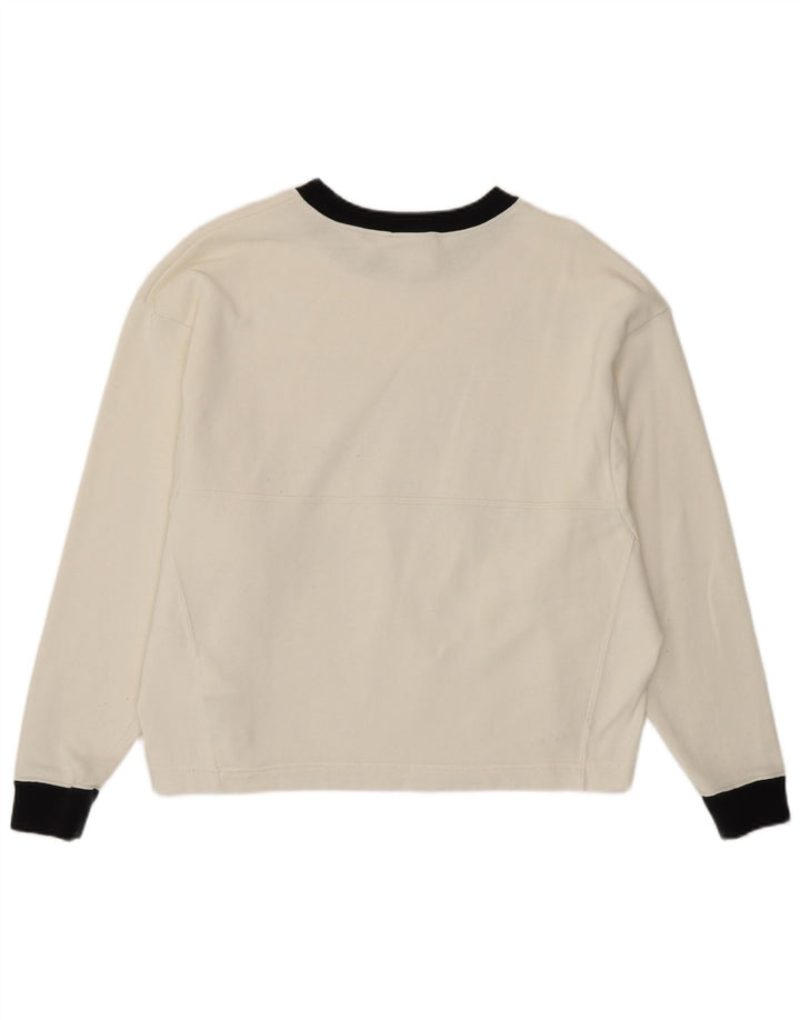 Nike Damen-Sweatshirt mit Grafik, UK 10, Größe S, Weiß, Farbblock