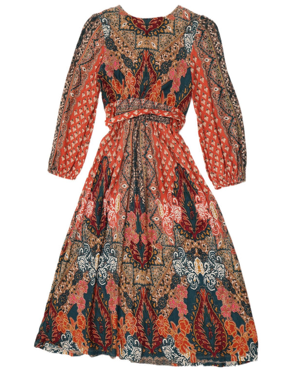 Monsoon Damen-Maxikleid mit langen Ärmeln, Gr. 10, klein, mehrfarbig, Paisleymuster