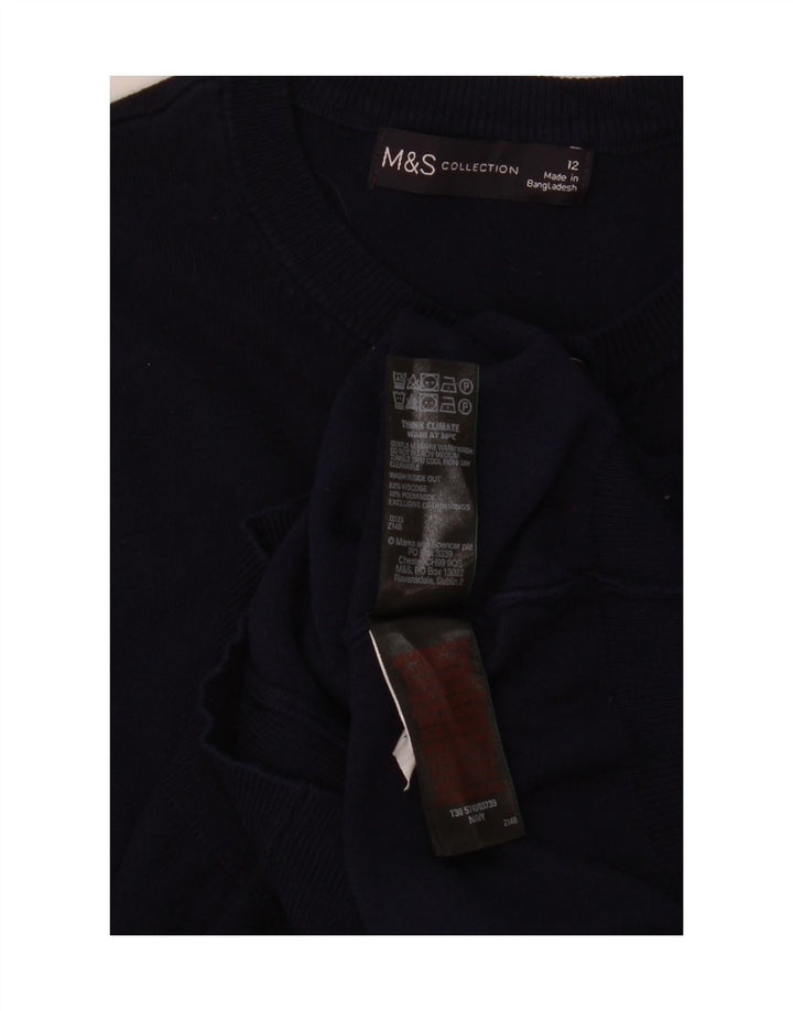 Marks & Spencer Damen-Cardigan-Pullover UK 12 Mittelmarineblaue Viskose